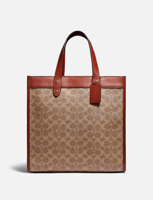 COACH FIELD TOTE IN SIGNATUE CANVAS WITH HORSE AND CARRIAGE PRINT