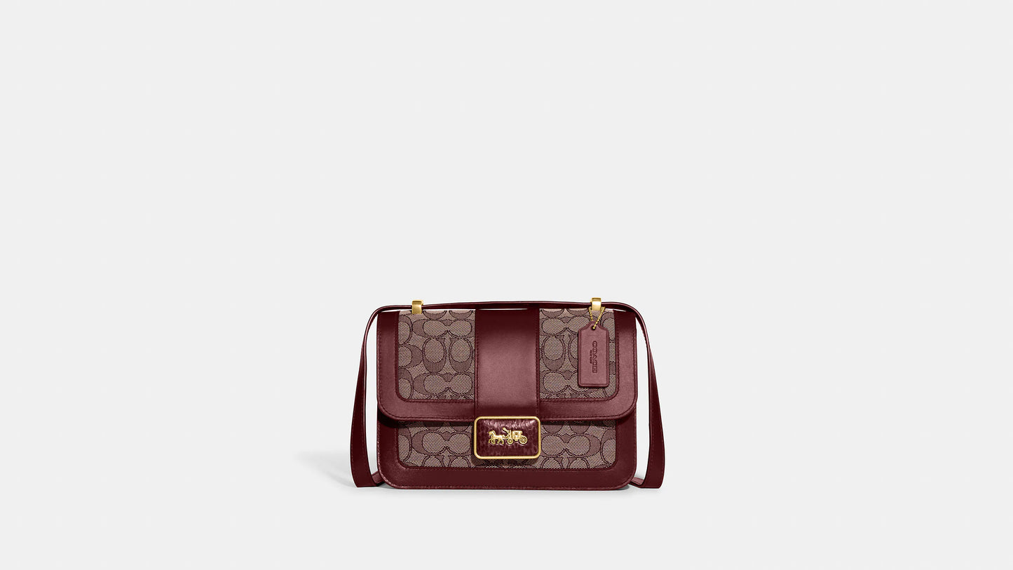 Coach Alie Shoulder In Signature Jacquard With Snakeskin Detail