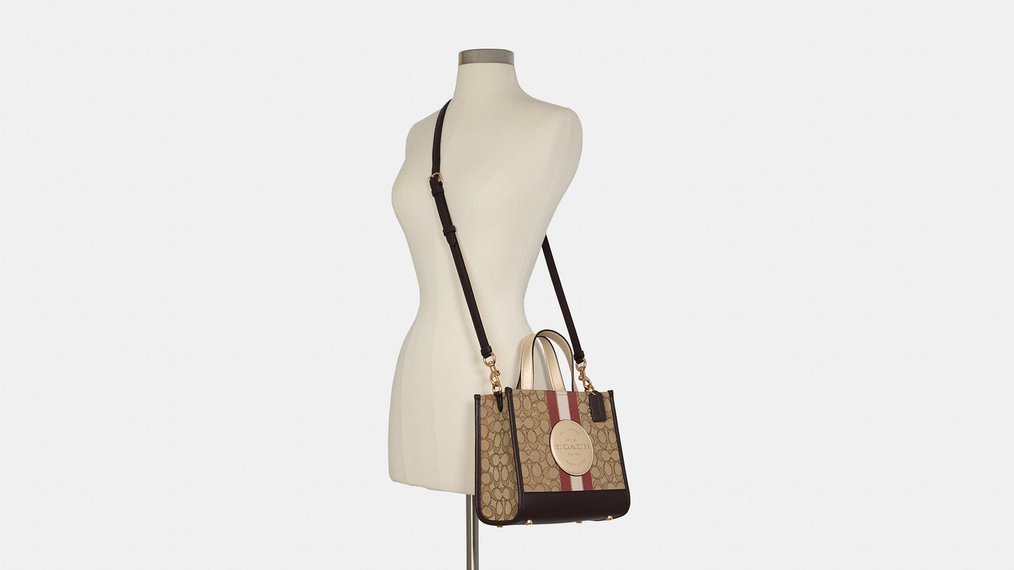 Coach Dempsey Tote 22 In Signature Jacquard With Coach Patch And Stripe