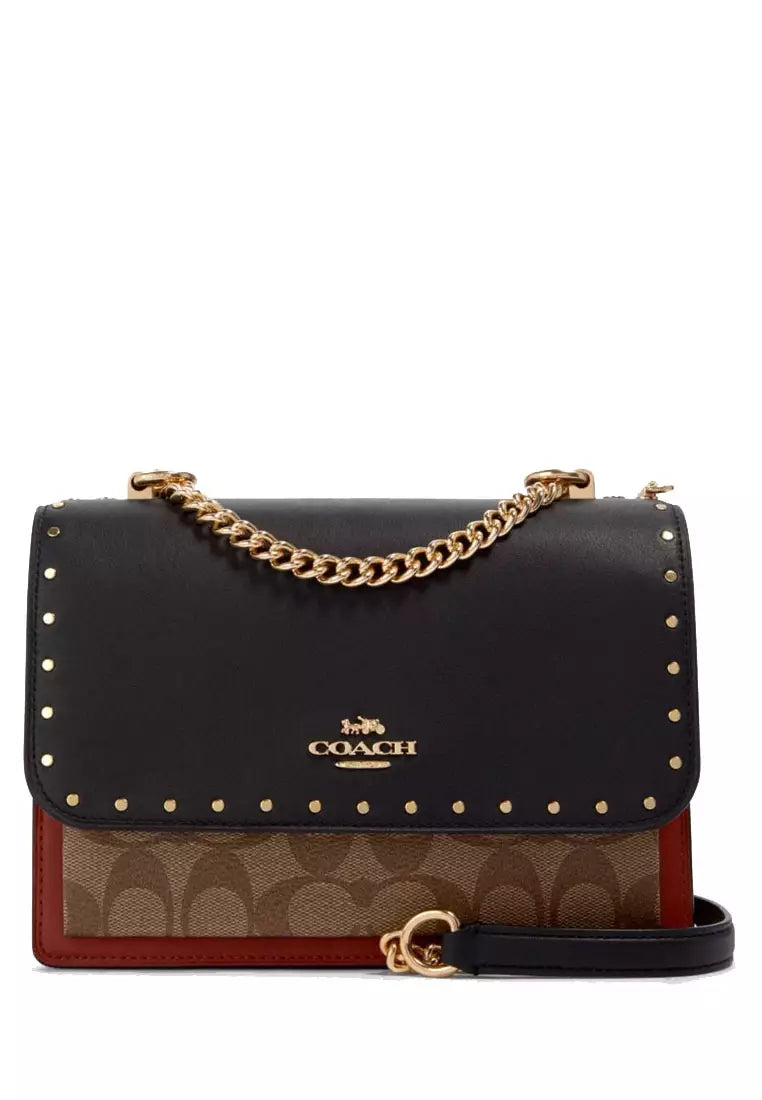 Coach Klare Crossbody In Signature Canvas With Rivets